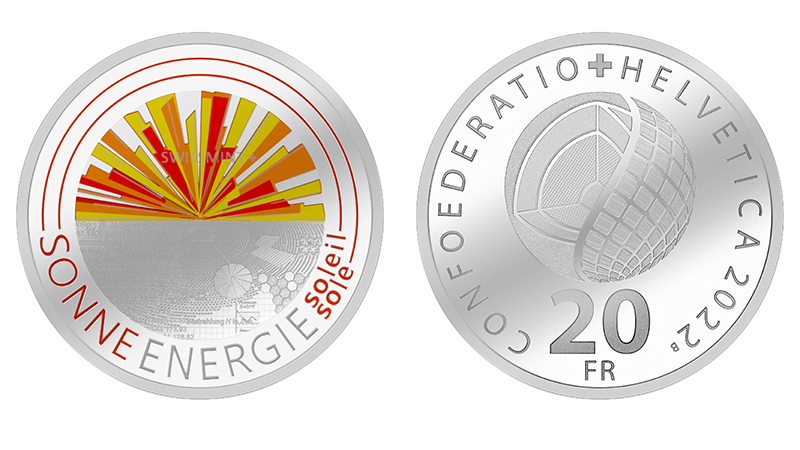 20 Franken Gedenkmünze 2022 Sonnenenergie