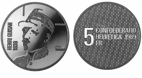 5 Franken Gedenkmünze 1989 Mobilmachung 1939
