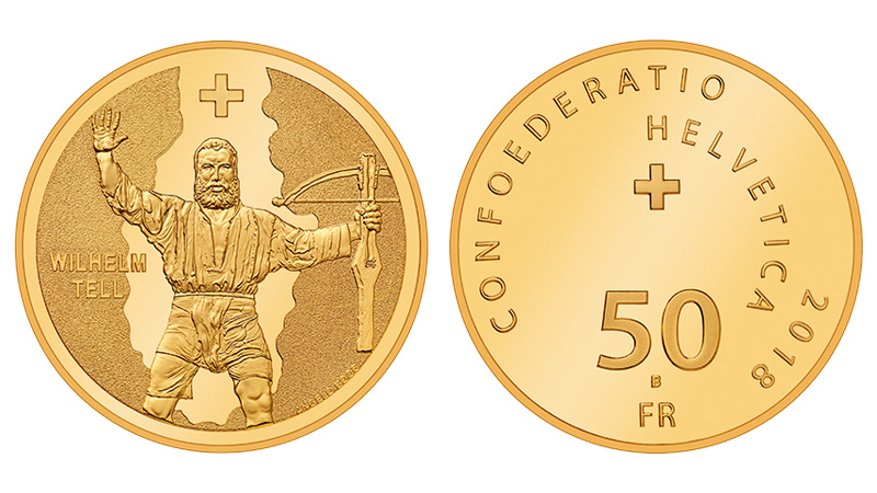 50 Franken Gedenkmünze 2018 Tell